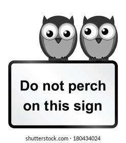 Monochrome comical pointless sign isolated on white background