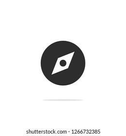 Monochrome compass icon . Vector illustration.