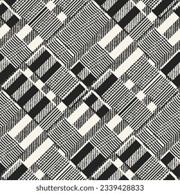 Monochrome Complexity Textured Broken Geometric Pattern