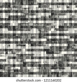 Monochrome Complexity Textured Distressed Background. Seamless Pattern.