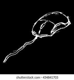 Monochrome computer mouse vector sketched line art