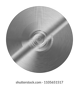 monochrome concentric circles with different width. optical illusion effect. halftone element for design. 
