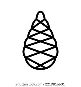 Monochrom Koniferen. Lineare und gefüllte Symbole.