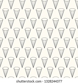 Monochrome cones seamless pattern. Black and white background for design.