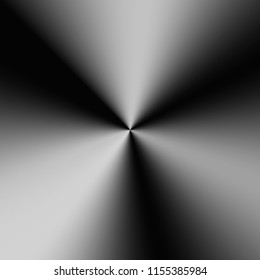 Monochrome conical gradient with bright light flashes. Vector illustration
