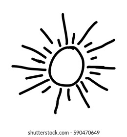 monochrome contour with abstract sun vector illustration