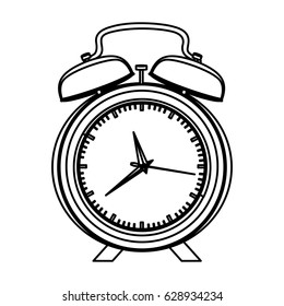 monochrome contour with alarm clock vector illustration