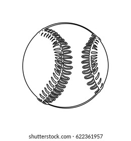 monochrome contour of baseball ball vector illustration