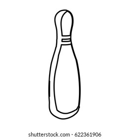 monochrome contour of bowling pine vector illustration