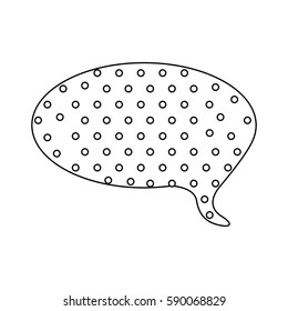 monochrome contour with callout for dialogue shape of sphere with background dots vector illustration