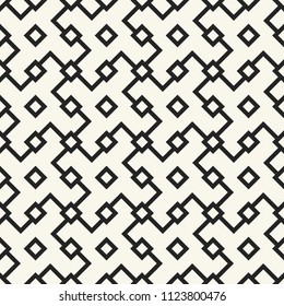 Monochrome Contour Check. Seamless Pattern.