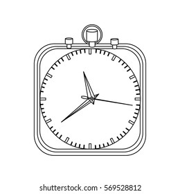 monochrome contour with chronometer in square shape