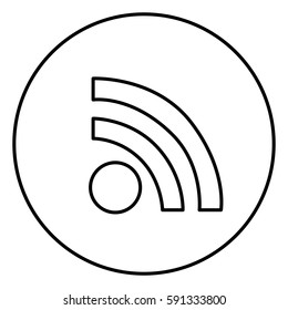 monochrome contour circular frame with wifi icon vector illustration