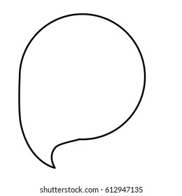 monochrome contour with circular speech vector illustration