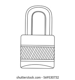 monochrome contour with closed padlock