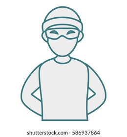 monochrome contour with criminal hacker