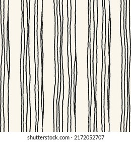 Monochrome Contour Drawn Textured Striped Pattern