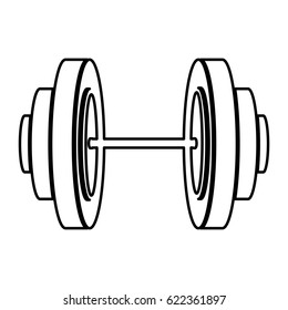 monochrome contour of dumbbell icon vector illustration