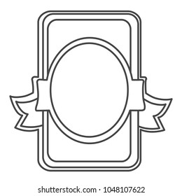monochrome contour emblem with ribbon