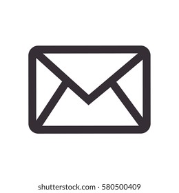 monochrome contour with envelope mail