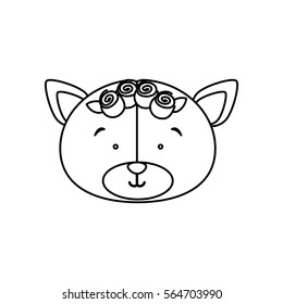 monochrome contour with face of bride bear