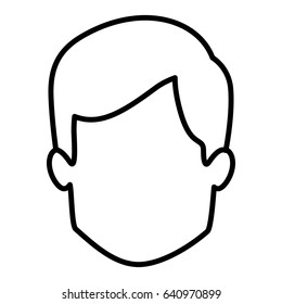 monochrome contour of faceless man with short hair vector illustration