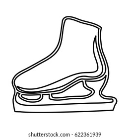 monochrome contour of ice skate vector illustration