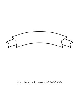 monochrome contour of label with ribbon