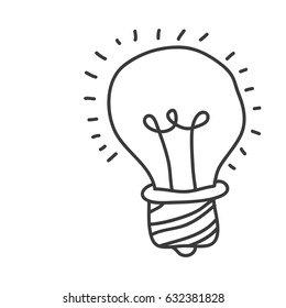 monochrome contour of light bulb vector illustration