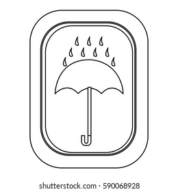 monochrome contour logistic with icon keep dry vector illustration