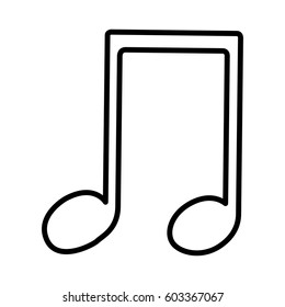 monochrome contour with musical note vector illustration