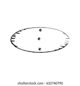 monochrome contour of oval piece wooden board with cloves vector illustration