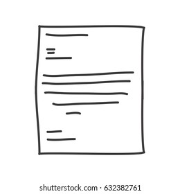 monochrome contour of paper sheet text vector illustration