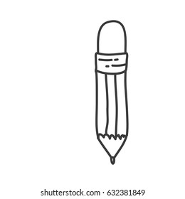 monochrome contour of pencil icon vector illustration