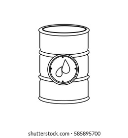 monochrome contour with petroleum barrel vector illustration