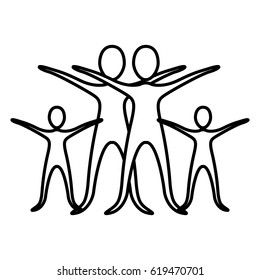 monochrome contour pictogram of practice of ballet vector illustration