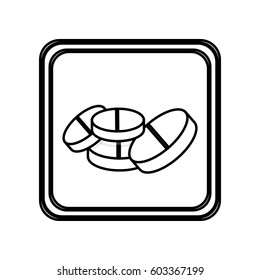 monochrome contour of pills icon vector illustration