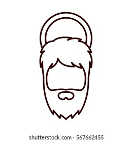 monochrome contour of saint joseph face