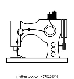 monochrome contour sewing machine icon