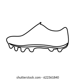 monochrome contour of soccer shoe vector illustration