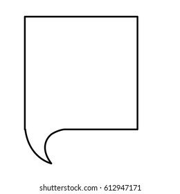 monochrome contour with square speech vector illustration