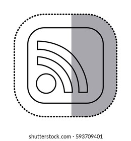 monochrome contour with square sticker of wifi icon vector illustration