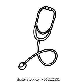 monochrome contour with stethoscope close up