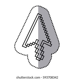 monochrome contour sticker of arrow pointer vector illustration