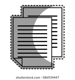 monochrome contour sticker with document file