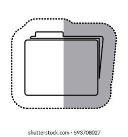 monochrome contour sticker of folder icon vector illustration
