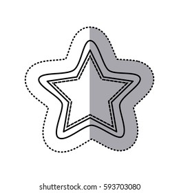 monochrome contour sticker of star shape frame callout dialogue vector illustration
