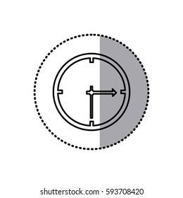 monochrome contour sticker of wall clock vector illustration