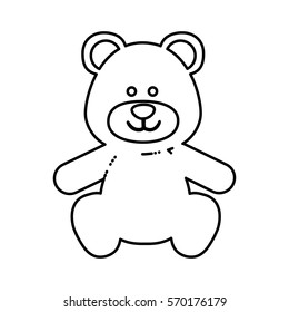monochrome contour with teddy bear