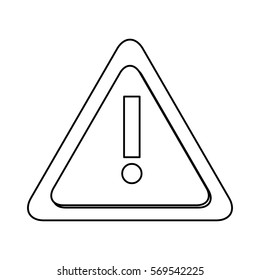 monochrome contour with triangle exclamation sign